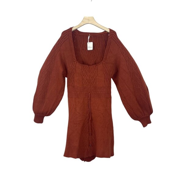 Free People Womens Rust Knit Sweater Dress XL- NEW - Picture 1 of 6